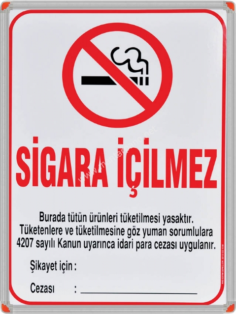 Sigara ilmez Panosu(Alminyum ereve) 50x70