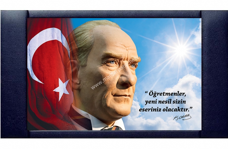 Atatürk Portreleri Deri Çerçeveli Satın Al 85x140 cm