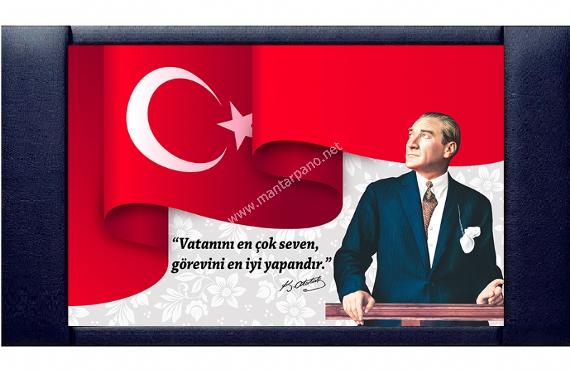 Atatrk Portreleri Deri ereveli 100x160 cm