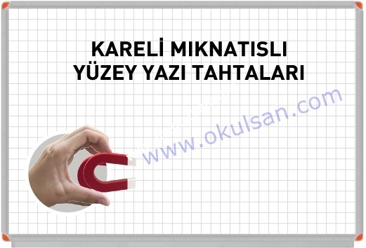 Kareli-miknatisli-duvar-panosu,-kare-cizgili-yazi-tahtasi